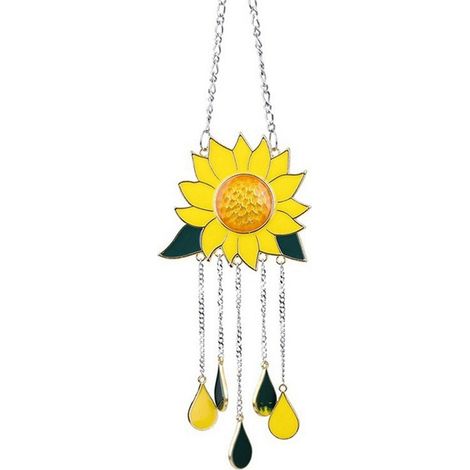Clochette Éolienne - Sunflower - Métal - Décoration Extérieure Jardin Cour Patio - 1 Pièce (1/5)