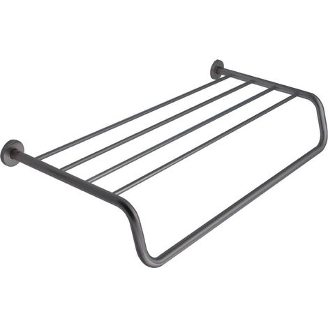 Inda - Handtuchhalter mit Handtuchhalter One Nickel gebürstet L.65 cm