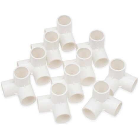 10 Pcs 20MM (1/2") Connecteur en T cubique à 3 voies PVC-U Raccord coudé Raccordement Connecteur tuyau d'eau de jardin Raccordement