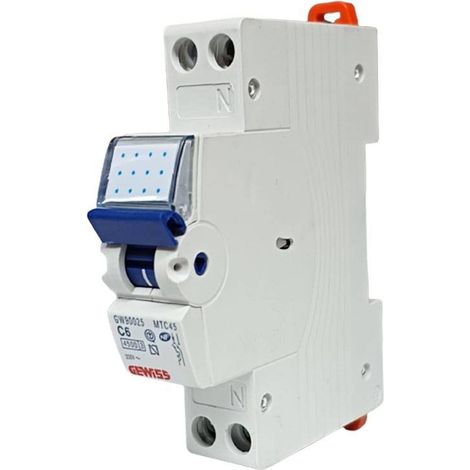 GW90025 Interruptor Magnetotérmico Mtc 45 Curva C 6A 1P+N 4,5Ka (1/2)