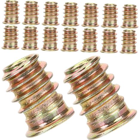 Inserts en bois filetés dorés M6x15, 40 pièces (1/5)