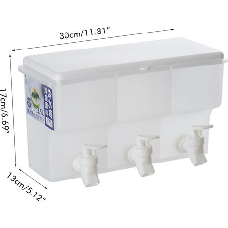 Distributeur de boissons en plastique de 3,5 L à 3 compartiments avec robinets, idéal pour les jus, limonades et laits, pour les fêtes et une utilisation quotidienne.