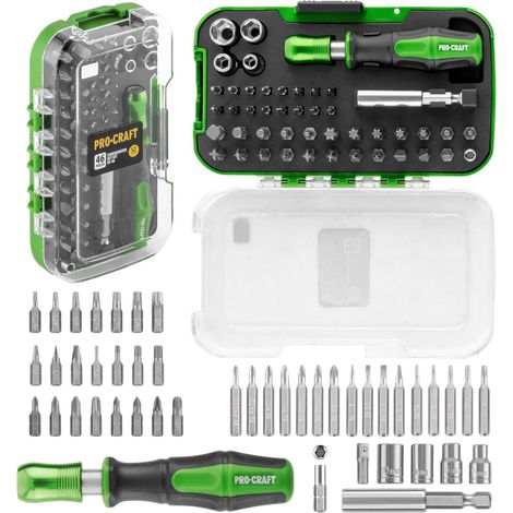 Procraft SS-46 Bit Set 46 tlg. 25 - 28 mm Phillips / Pozidriv / Torx / Hex / Schlitz (1/5)