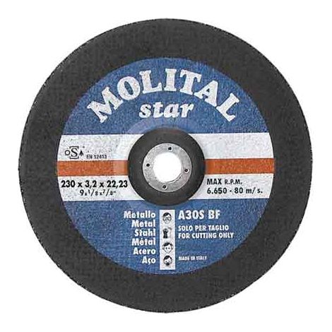 DISCO DE CORTE PARA METAL MOLITAL Ø 115x3,2 mm