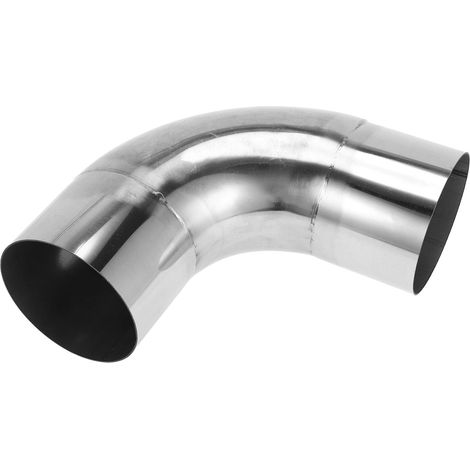 Tube Échappement Coudé 90 Degrés Pour Voiture Personnalisée Bricolage, Tuyauterie Échappement Acier Inoxydable 304 127 Mm/5" Diamètre Extérieur 200 Mm/7,87" Longueur, Ton Argenté (1/5)