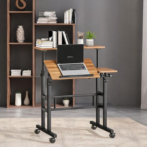 Bureau marron en métal MDF 70 x 60 x 120 cm (1/5)