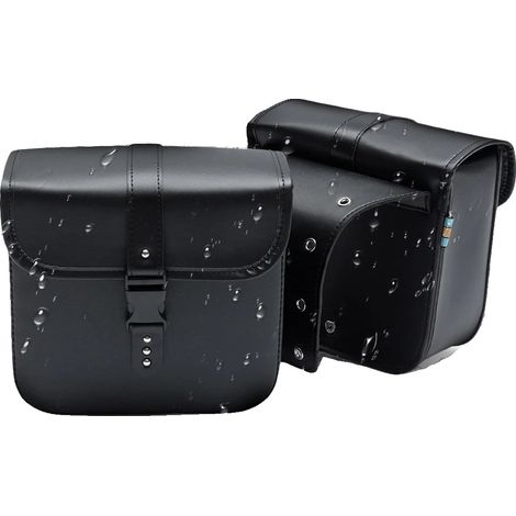 Sacoche de moto, cuir PU, 26 x 11,5 x 24 cm, s'adapte aux cruisers personnalisés, motos de sport et motos d'aventure (1/5)