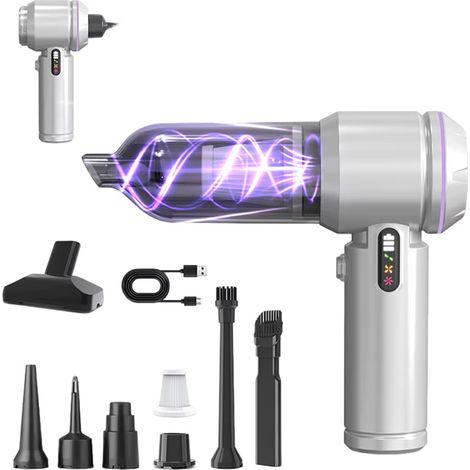 Car vacuum cleaner 2025 new household portable dual-use intelligent dust removal wireless charging mini violent fan (1/5)