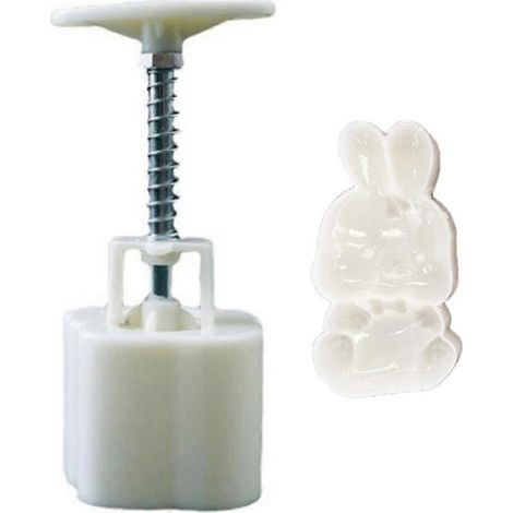 Moule à Mooncake en Forme de Lapin 50g, Tampon à Pâtisserie pour Pressage Manuel
