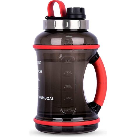 Bouteille À Eau - 2.2 L - Bouchon En Acier Inoxydable Étanche - Ouverture Large - Poignée En Caoutchouc Souple - Pour Salle De Sport Bureau Maison (1/5)