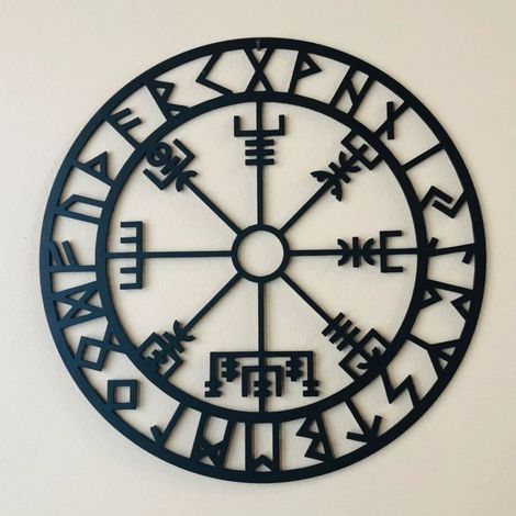 Viking Decoration, DéCoration Murale Viking, DéCor Viking En MéTal, Art Mural Viking En MéTal, Compass Murale Sculpture, Decoration Murale Metal (1/5)