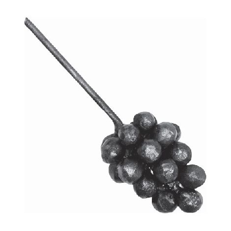 Grappe de raisin sur sa tige - Hauteur 190mm Largeur 65mm - Fer forgé - DECO FER FORGE (1/3)