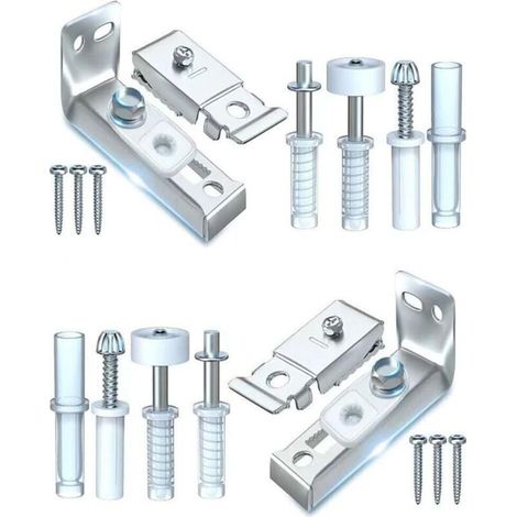 Lot de 2 kits de quincaillerie pour porte pliante avec rail de guidage en acier inoxydable et nylon pour placard coulissant, armoire-DOU