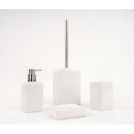Ensemble d'accessoires de salle de bains blanc