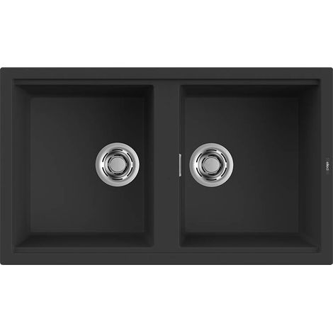 Lavello Elleci Incasso 2 vasche 86x51 Best 450 Granitek Nero LGB45040 (1/7)