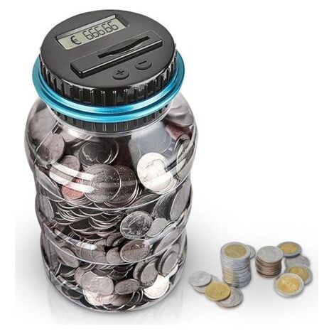 Pr Numérique Tirelire EUR Compteur, Automatique Coin Comptant Money Box pour Enfants et Adulte, Coffre-fort Money Bank Coin Saving Pot Contenant avec Écran LCD et Grande Capacité (1/4)