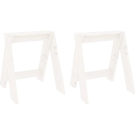 vidaXL Stools 2 pcs White 40x40x45 cm Solid Wood Pine