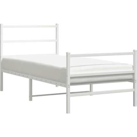 Maison Exclusive - Giroletto con Testiera e Pediera Metallo Bianco 90x190 cm (1/5)