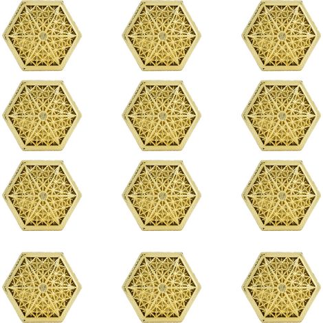 12PCS Hollow Candy Box Plastic Candy Case Container for Wedding Bridal Shower SuppliesGold Hexagonal (1/5)