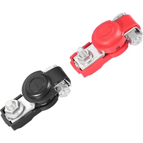 Pinces Cosse Batterie Auto Universelle, Connecteurs de Borne avec Capot Protecteur, Lot de 2, pour Voiture Moto, Laiton (1/5)