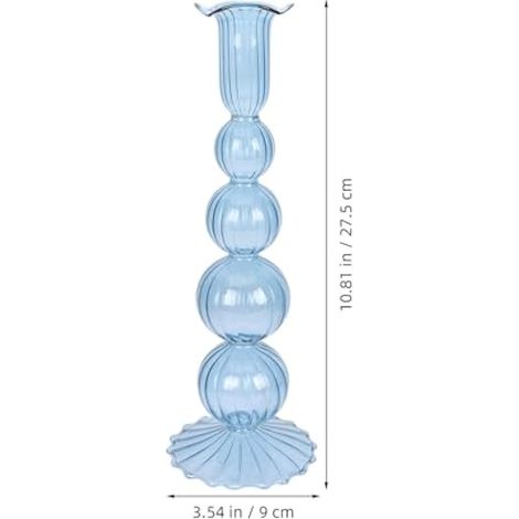 Bougeoir en verre bleu de style français décoratif romantique pour fête de mariage, centre de table, décoration vintage en verre européen (1/5)