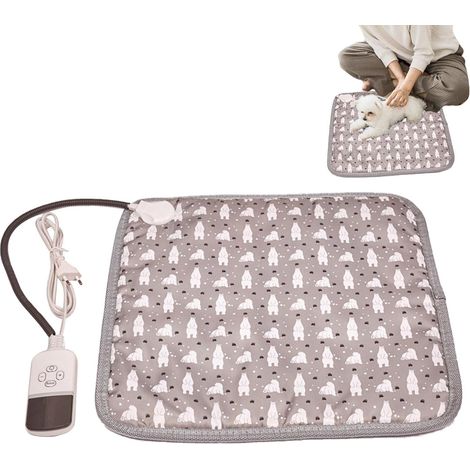 Coussin Chauffant pour Chat, Couverture chauffante Chat électrique imperméable, Tapis Chauffant pour Chien et Chat, Coussins Chauffants Anti-Morsure pour Chiot avec minuterie numérique (1/5)