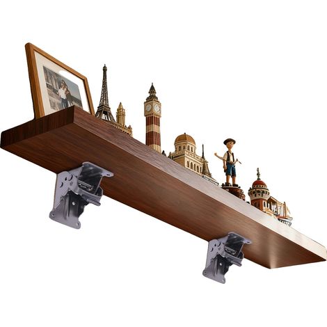 Soporte plegable, acero laminado en frío, ángulo de plegado de 0° a 90°, capacidad de carga de 200 kg, dimensiones 5 cm x 6,3 cm x 6,8 cm, 4 piezas. (1/5)