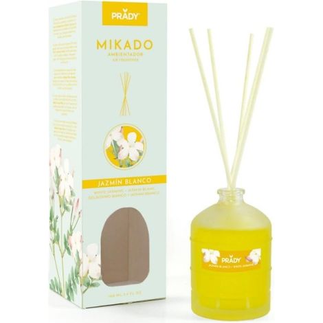 Disfruta del aroma icÃ³nico y delicado del jazmÃ­n con el Ambientador Mikado JazmÃ­n Blanco de Prady. Esta fragancia floral, fresca y carismÃ¡tica, ev