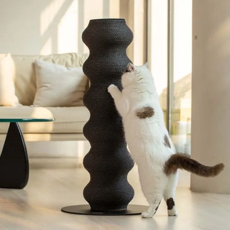 Katzenkratzbrett, riesiges gebogenes Katzenklettergerüst, verschleißfest, umweltfreundliches Rattan, zum Klettern/Ausruhen/Wohnen (1/5)
