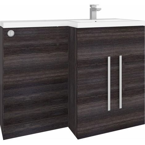 1100mm L Shape RH Combination Vanity Unit Grey & BTW Toilet Unit (1/5)