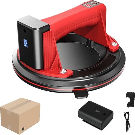 Elevador de ventanas, ventosa de 8 pulgadas, capacidad de 200 kg, caja de cartón roja. (1/2)
