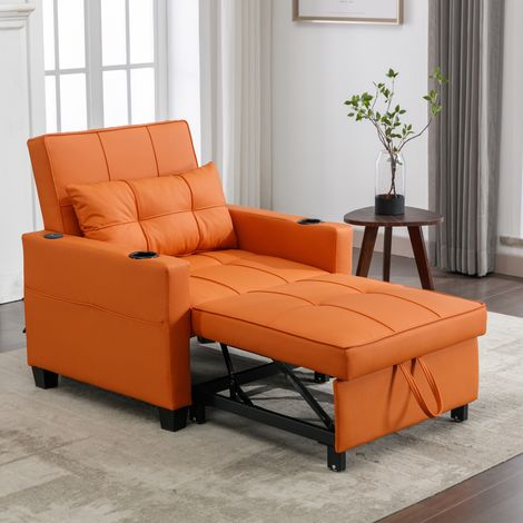 Canapé-lit extensible 3 en 1 – Avec porte-gobelets et port USB, canapé-lit, fauteuil convertible, idéal pour les petits espaces (1/5)
