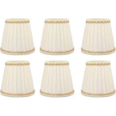 Lot de 6 petits abat-jours en tissu Installation à clipser Dimensions 9x14x13cm Pour ampoules E14 Style moderne pour bureau et salon (1/5)