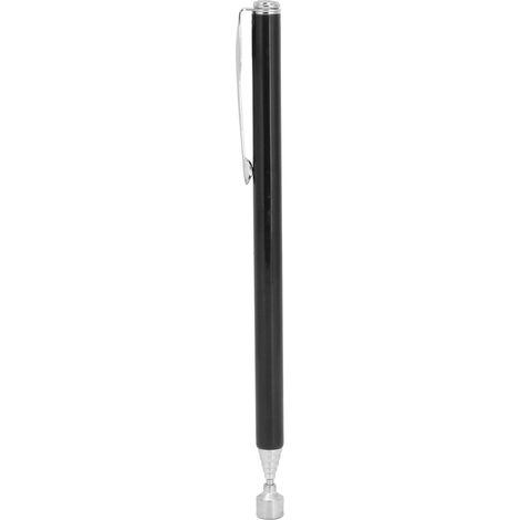Aimant permanent 2lb outil de ramassage télescopique en acier inoxydable avec clip noir (1/5)