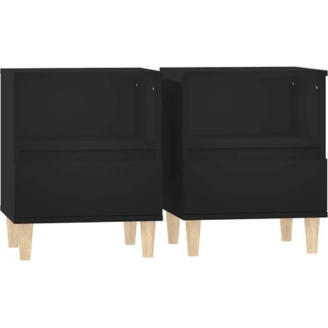 vidaXL Mesitas de noche 2 unidades negro 40x35x50 cm (1/2)