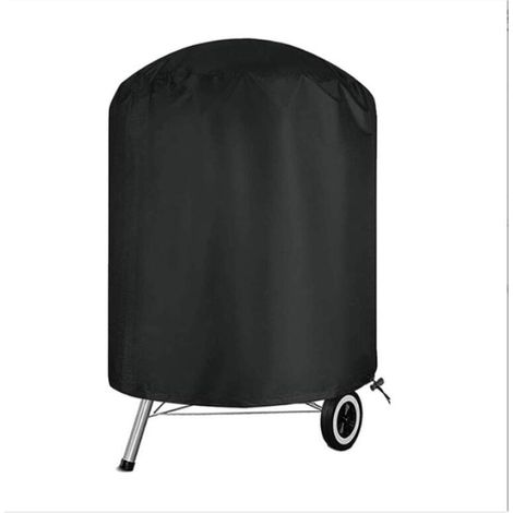 (Ø61x72cm) Noir  Housse de protection ronde pour barbecue d'extérieur, protection UV/imperméable, bâche de protection pour barbecue d'extérieur Oxford 210D, compatible avec la plupart des barbecues