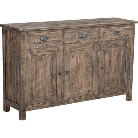 Aparador de madera marrón 140x40x86.5h cm (1/5)