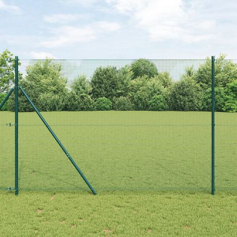 Geschweißter Drahtzaun Grün 1,6 x 10 m Stahl vidaXL