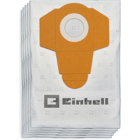 Original Einhell Vliesbeutel 25 L (passend für Einhell Nass-Trockensauger mit 15, 20 und 25 Liter-Behälter, hohe Filterleistung, 25 L Volumen, 5 Stück enthalten) (1/2)