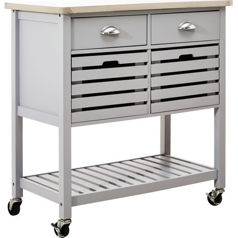 Maison by Premier Frankfurt Grey Kitchen Trolley (1/5)