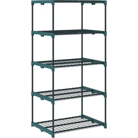 Estantería para macetas de 5 niveles en acero verde oscuro, 138 cm, para interior y exterior (1/5)