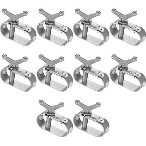 Lot de 10 tendeurs pour clôture, câble barbelé et grilles de jardin, fixation robuste (1/5)
