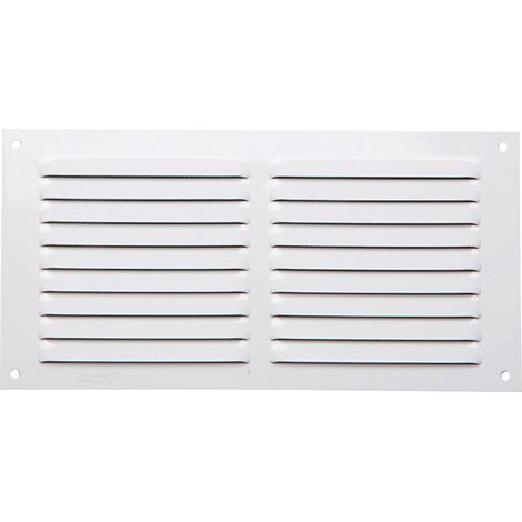 Centrale Brico – Grille aération VMC aluminium laqué 20x30 cm – Passage d'air 128 cm² – Pose à visser – Pour intérieur et extérieur