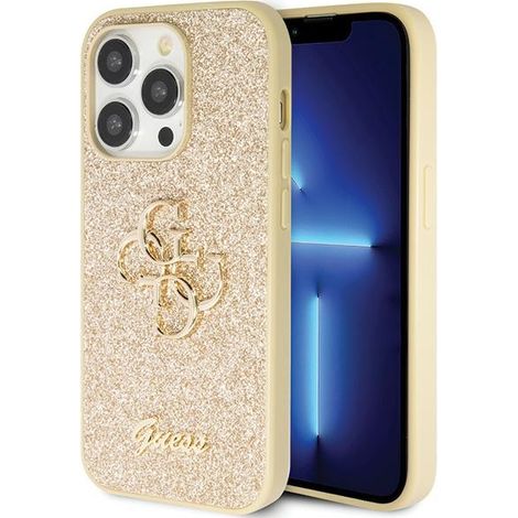 Custodia Guess Glitter Script Big 4G per iPhone 14 Pro, colore oro. (1/5)