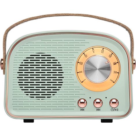 Enceinte Bluetooth rétro, enceinte classique sans fil, enceinte Bluetooth portable sans fil pour une utilisation en extérieur, compatible avec le couplage TWS, clé USB, carte TF et entrée auxiliaire p (1/4)