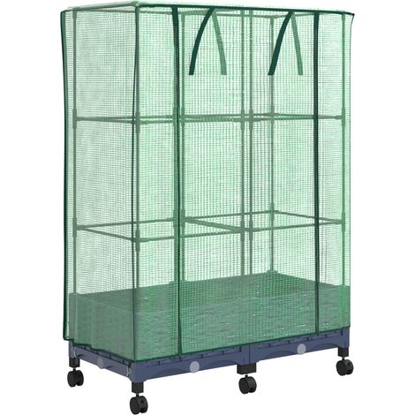 Maison Exclusive - Vaso da Giardino con Copertura per Serra e Ruote 2 pz PP (1/5)