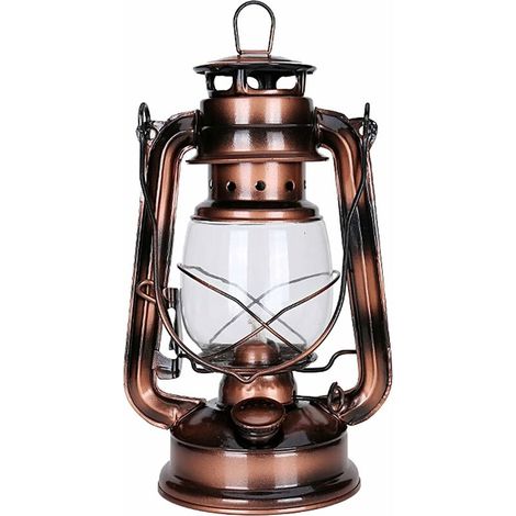 Lampe à Pétrole Vintage, Lanterne Vintage, Extérieur Lanterne Tempête, Lampe à Huile Vintage avec Poignée pour Intérieur et Extérieur Jardin, Chemins, Paysage, Camping (Bronze) (1/5)