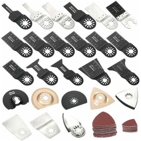 Lame d'outil multifonction 100 pièces – Acier haute teneur en carbone – Pour bois, plastique et gypse – Accessoires de finition inclus (1/5)