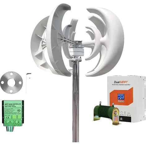 Générateur d'éolienne, conception à axe vertical, source d'énergie renouvelable, Avec Dual MPPT-a, 3000W-c, 48V