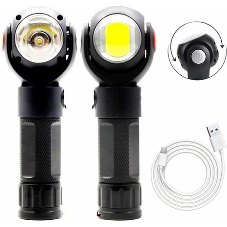 Rechargeable USB LED Work Light T6 COB Inspection Lamp 360 ° Rotation Ultra Powerful LED Torch Light with 7 Lighting Modes Camping Lamp (1/5)